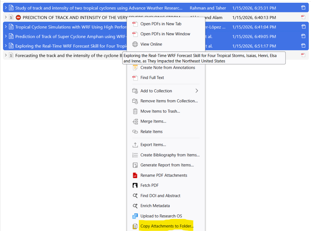Right-click Context Menu